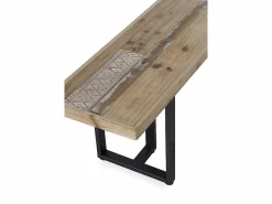 Banqueta tapizada con tejido aterciopelado y patas madera Gris Online