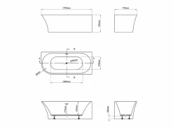 Shower & Design Baño de esquina derecho - 228 L - 170 x 75 x 59 cm - - Acrílico - PONTICOLA Blanco Best