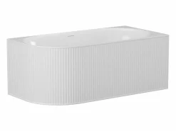 Shower & Design Bañera Rinconera|Baño de esquina estriado - 200L - mate - Acrílico - Ángulo recto - 150cm - BARBORI