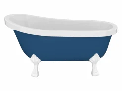 Shower & Design Baño independiente con patas de león blancas - 200 L - 145 x 74 x 77 cm - - NISOS II Azul Hot