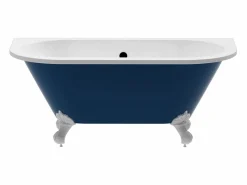 Shower & Design Baño semi-exenta con patas de águila, brillante, 154L, 150 x 74 x 61 cm, SPARUS Azul New