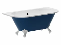 Shower & Design Baño semi-exenta con patas de águila, brillante, 154L, 150 x 74 x 61 cm, SPARUS Azul New