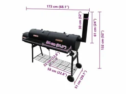 Barbacoa ahumadora Nevada XL negra^vidaxl Best