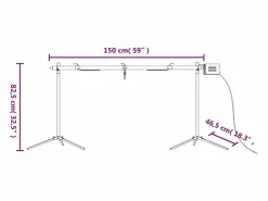 vidaxl Barbacoa automática con motor acero inoxidable 150x46,5x82,5 cm Plateado New