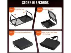 Barbacoa de Campo Plegable SucceBuy, Barbacoa Portátil en Acero de 57 cm para Camping y Picnic en el Aire Libre^ Sale