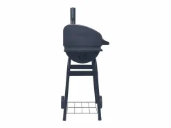 Barbacoa de carbón con ahumador y estante inferior ES979951 Negro Sale