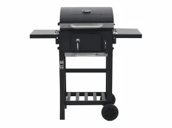 vidaxl Barbacoa de carbón con estante inferior negra Negro Clearance