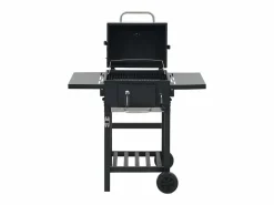 vidaxl Barbacoa de carbón con estante inferior negra Negro Clearance