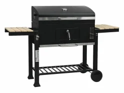 Habitat et jardin Barbacoa de carbón "Marquis" con estantes laterales y parrillas ajustables - Negro Sale