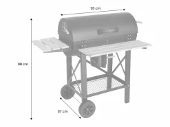 Barbacoa de carbón, parrilla y ahumador americano, ruedas y estantes^Sweeek Clearance