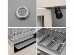 Barbacoa de gas con 3 quemadores, 3 puertas y termómetro^Sweeek