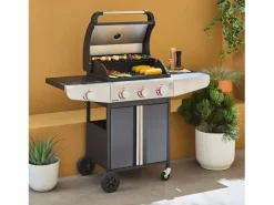 Barbacoa de gas con 3 quemadores con 1 quemador lateral^Sweeek New