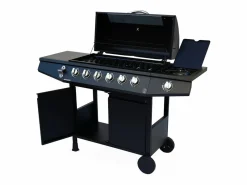 Barbacoa|Barbacoa de gas con 6 quemadores + 1 quemador lateral con ruedas,