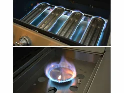 Sweeek Barbacoa de gas de 5 quemadores con 1 quemador lateral Negro Clearance