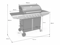 Sweeek Barbacoa|Barbacoa de gas de 7 quemadores con 1 quemador lateral
