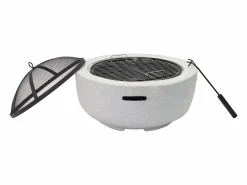 Vente-unique Barbacoa de MGO, Ancho 60.5 x Prof. 60.5 x Alt. 42.5 cm, GARMONA Gris claro New