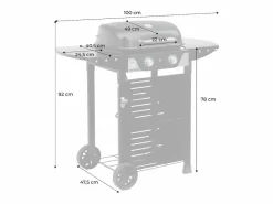 Barbacoa eléctrica de 2 quemadores, acero esmaltado^Sweeek New