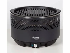 Barbacoa eléctrica de sobremesa Aktive Barbecue 2 en 1 con accesorios Ø31 cm Negro Discount