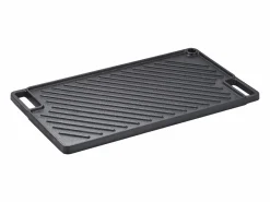 Barbacoa Placa SucceBuy, 25 x 42 cm, Parrilla de Cocción Reversible en Hierro Fundido para Barbacoa Negro