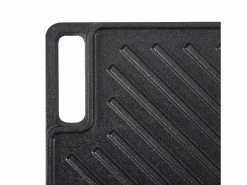 Barbacoa Placa SucceBuy, 25 x 42 cm, Parrilla de Cocción Reversible en Hierro Fundido para Barbacoa Negro
