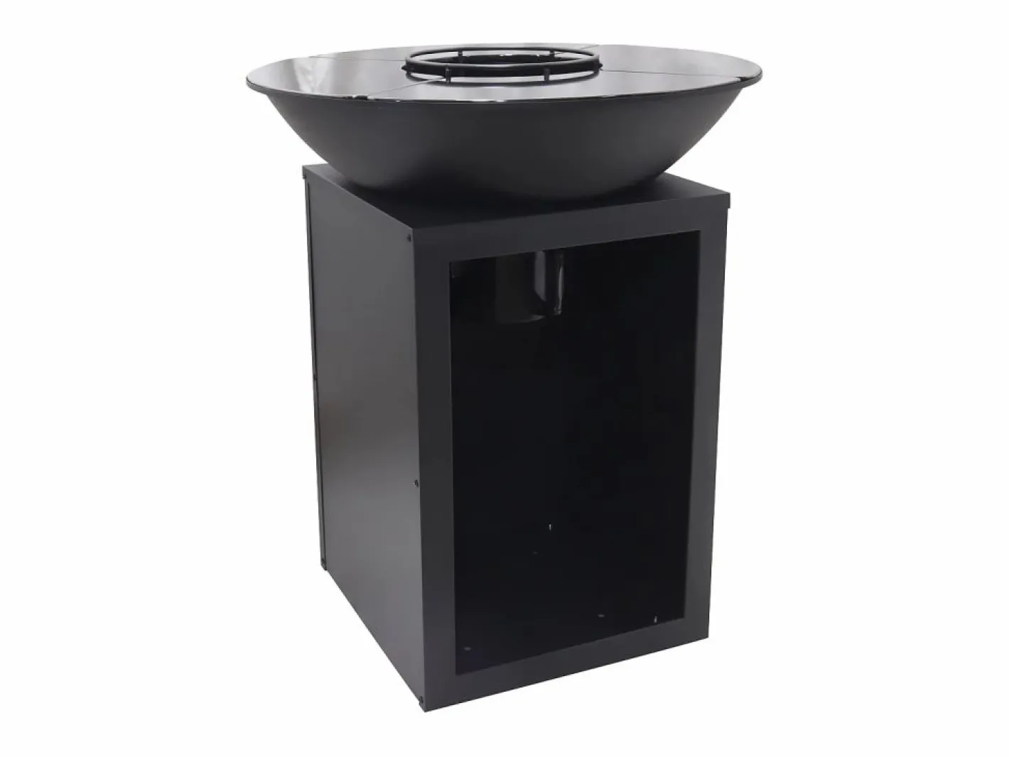 Vente-unique Barbacoa plancha brasero a carbón y madera con compartimento 80 x 80 x 96 IGNOS Negro Clearance