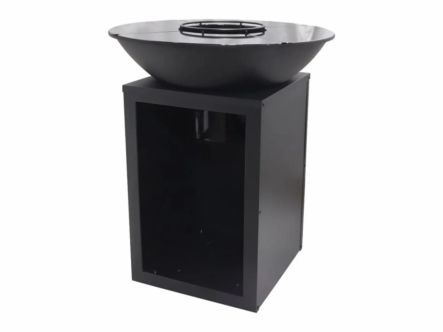 Vente-unique Barbacoa plancha brasero a carbón y madera con compartimento 80 x 80 x 96 IGNOS Negro Clearance