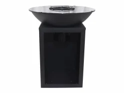 Vente-unique Barbacoa plancha brasero a carbón y madera con compartimento 80 x 80 x 96 IGNOS Negro Clearance