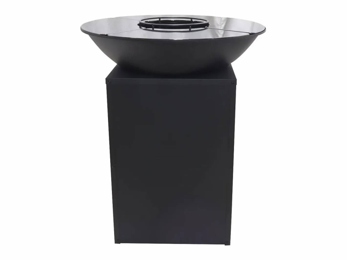 Vente-unique Barbacoa plancha brasero a carbón y madera con compartimento 80 x 80 x 96 IGNOS Negro Clearance