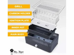 Barbacoa sin humo para mesa con ventilador Merapi -^AHD Best