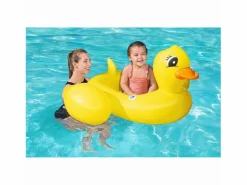Bestway Accesorio Piscina|Deportes Náuticos|Barca Hinchable Infantil Pato 111x98x51 cm con Sonido Divertido Mayores de 3 Años