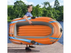 Bestway Barca Hinchable para 1 Adulto y 1 Niño Kondor Elite 2000 Raft 196x106x31 cm con Asas y Suelo Hinchable Naranja New