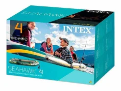 Intex Barca hinchable Seahawk 4 4 usuarios con remos verde 48x145x351 cm Caqui Discount