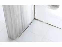 Rea Barra De Caída Del Plato De Ducha 120Cm Left Brush Gold Dorado