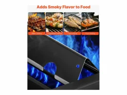 Barra de Cubrequemador y Difusor SucceBuy de Calor para Barbacoa 8PCs, Deflector de Grasa para Quemador 43,5 cm, para Weber Genesis II 310, 315, 335, 340 Negro Online