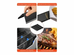 Barra de Cubrequemador y Difusor SucceBuy de Calor para Barbacoa 8PCs, Deflector de Grasa para Quemador 43,5 cm, para Weber Genesis II 310, 315, 335, 340 Negro Online