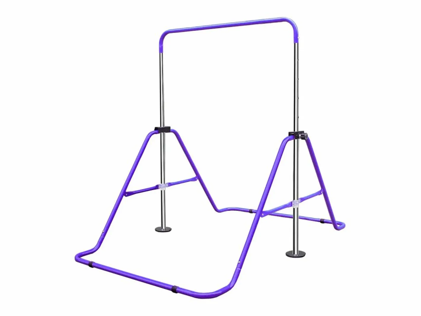 Aparato De Musculación|Barra de gimnasia extensible para niños, regulable en altura, de acero, color morado (145x100x130 cm)