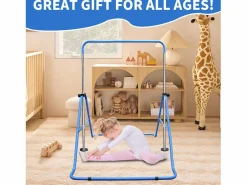 Barra de gimnasia extensible para niños, altura regulable, plegable, de acero, (145 x 100 x 130 cm)^ Best