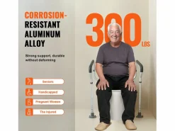 Barras de Apoyo SucceBuy Ajustables, Barras de Apoyo con Reposabrazos Acolchados para Personas Mayores, Discapacitadas y con Discapacidad Plateado Sale
