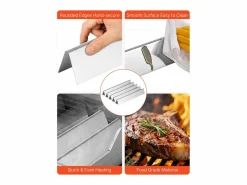 Materiales Y Utensilios De Cocina|Barras de Cubrequemadores y Difusor SucceBuy de Calor para Barbacoa 7PCs, Deflector de Grasa para Quemador 44,6 cm, para Barbacoas Weber Genesis Serie 300