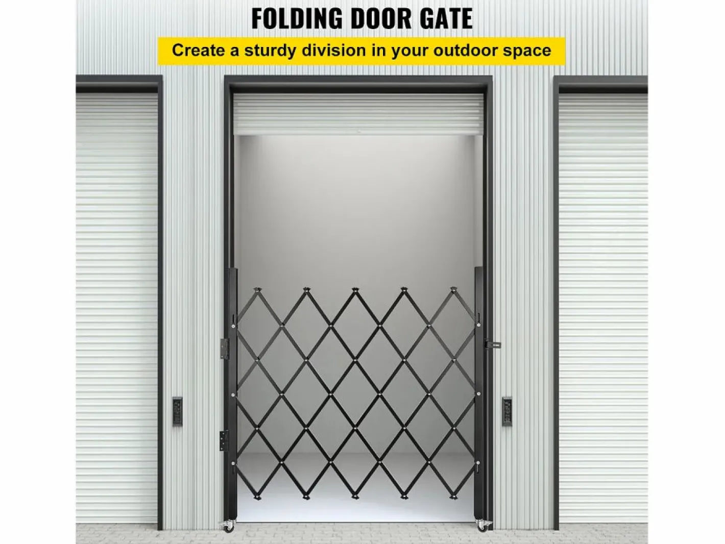 Barrera de Seguridad Extensible Plegable SucceBuy, Puerta Plegable Simple, 154 x 180 cm Negro Online