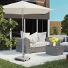 Sombrilla|Base de sombrilla de granito de 28 kg, ajustable, con ruedas, acero inoxidable, gris (41 x 41 x 37,5 cm)