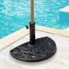 Base de sombrilla semicircular, resina y acero inoxidable, bronce (50x31x32 cm) Online