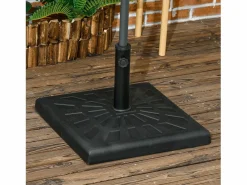 Sombrilla|Base estable de resina para sombrillas de Ø 32/38/48 mm, color negro (51 x 51 x 32 cm)