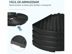 Base para sombrillas Tampa 4 piezas rellenables Ø100x8 cm^Outsunny Sale