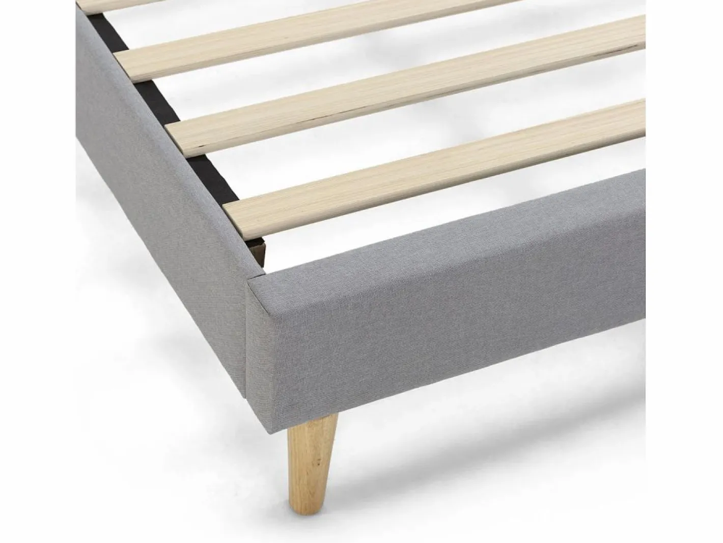 VS Venta-stock Base tapizada + Cabecero Aura 140x200 cm Gris claro Best