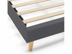 VS Venta-stock Somier Tapizado|Base tapizada + Cabecero Aura 150x190 cm Gris Oscuro