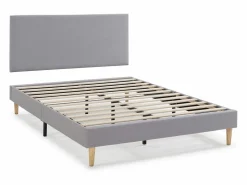 VS Venta-stock Base tapizada + Cabecero Aura 160x200 cm Gris claro Best