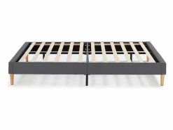 Base tapizada + Cabecero Aura 160x200 cm Gris Oscuro^VS Venta-stock Outlet