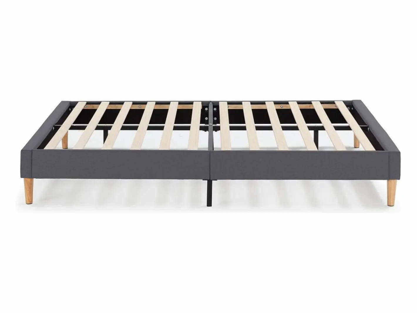 Base tapizada + Cabecero Aura 160x200 cm Gris Oscuro^VS Venta-stock Outlet