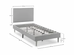 VS Venta-stock Somier Tapizado|Somier - 90X190Cm|Base tapizada + Cabecero Aura 90x190 cm